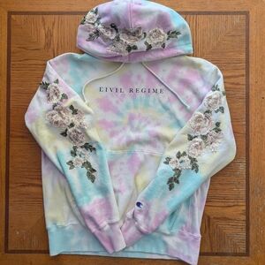 Civil Regime Embroidered Tie-Dye Hoodie